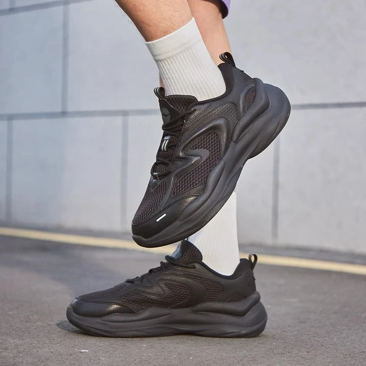 鸿星尔克男鞋风旋老爹鞋2025秋季款透气休闲鞋户外轻便百搭运动鞋