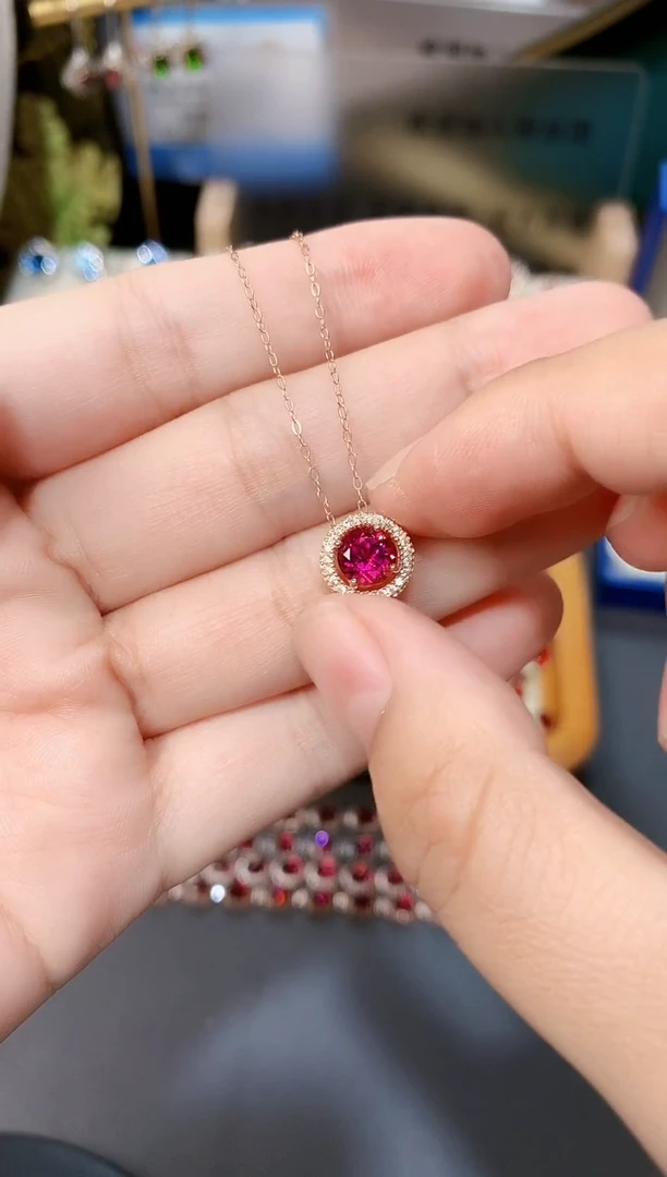 石榴石吊坠银S925镶嵌天然镁铝