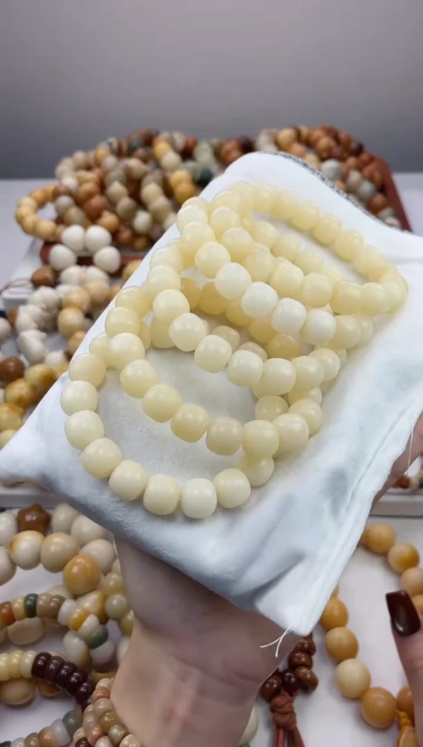手串菩提根/象牙果f24糯米小丸子 玉化桶珠11*12瑕疵不补
