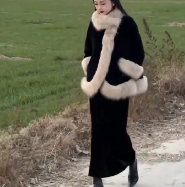 2024冬季新款时尚女装网红靓丽潮流气质洋气外套半身裙拔宽松