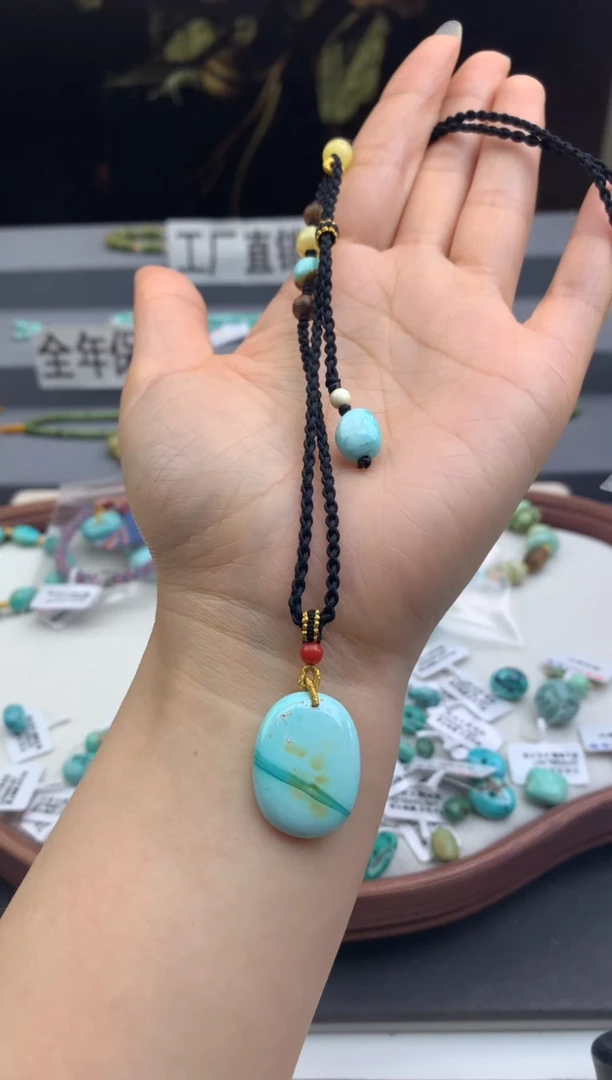 未镶嵌绿松石锁骨链茜.B139