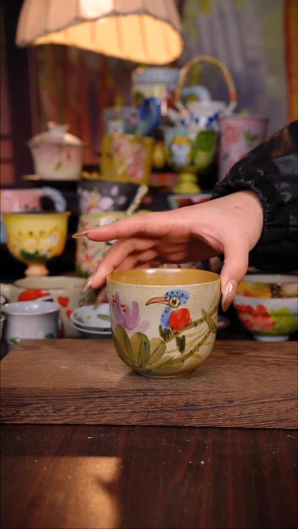 杯子陶泥垚手作 景德镇手工手绘陶瓷器物