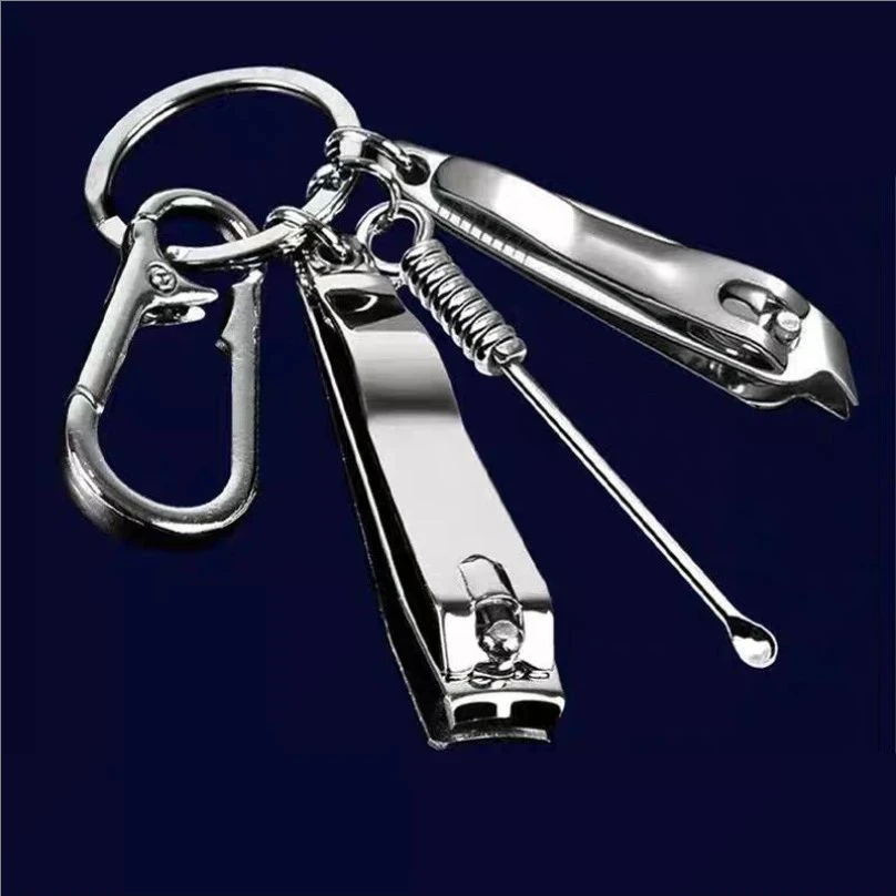 多功能挖耳勺斜口大号平口指甲刀钥匙扣挂件平口指甲剪家用多功能