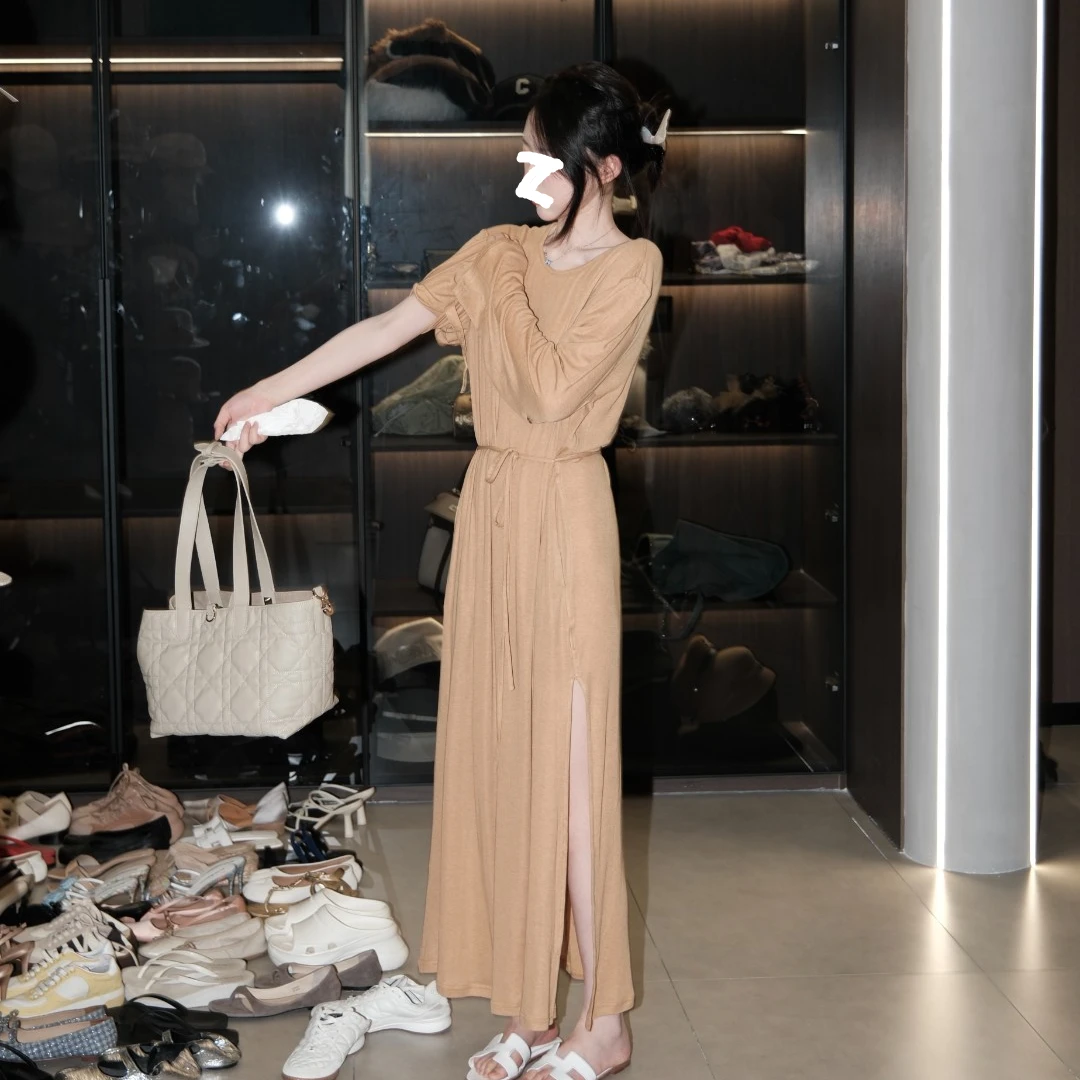 RUIRUI 轻薄透气天丝羊毛混纺连衣裙显瘦慵懒长裙RRL2474