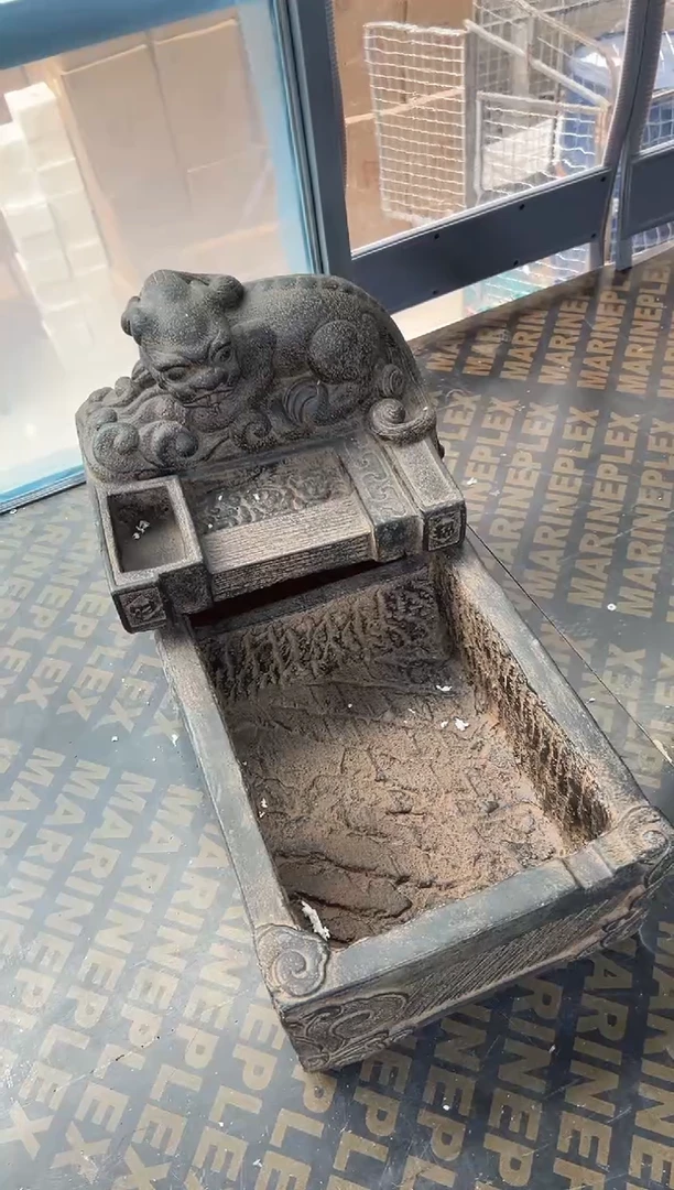 陶土【火山泥】大貔貅流水摆件