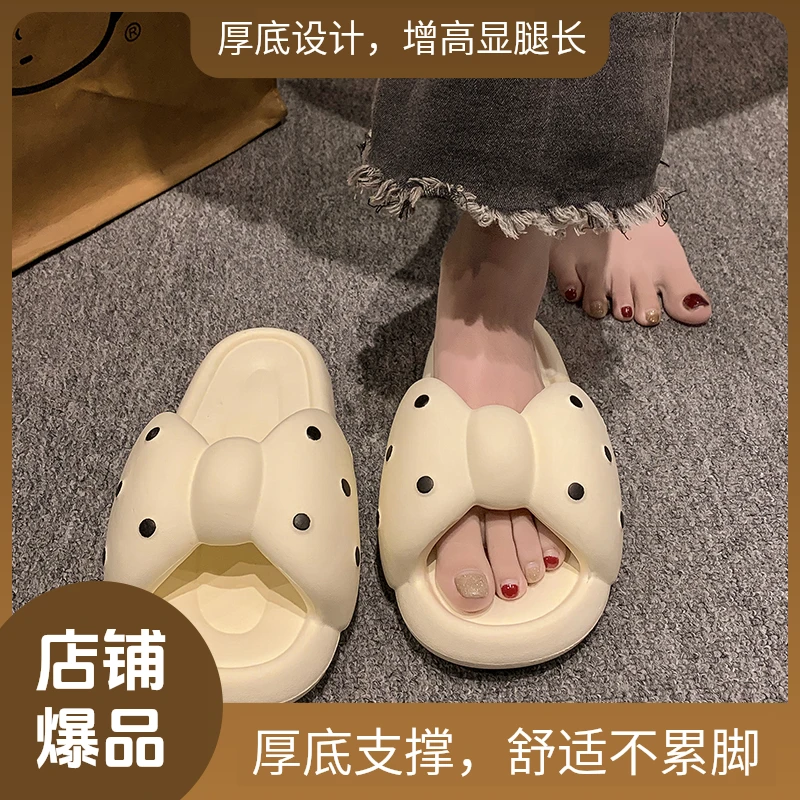 甜美仙女风蝴蝶结拖鞋女款夏季外穿时尚防滑踩屎感女士凉鞋凉拖