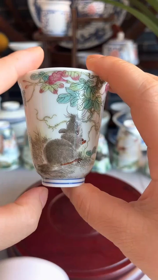 杯子景德镇陶瓷艺术品鼠