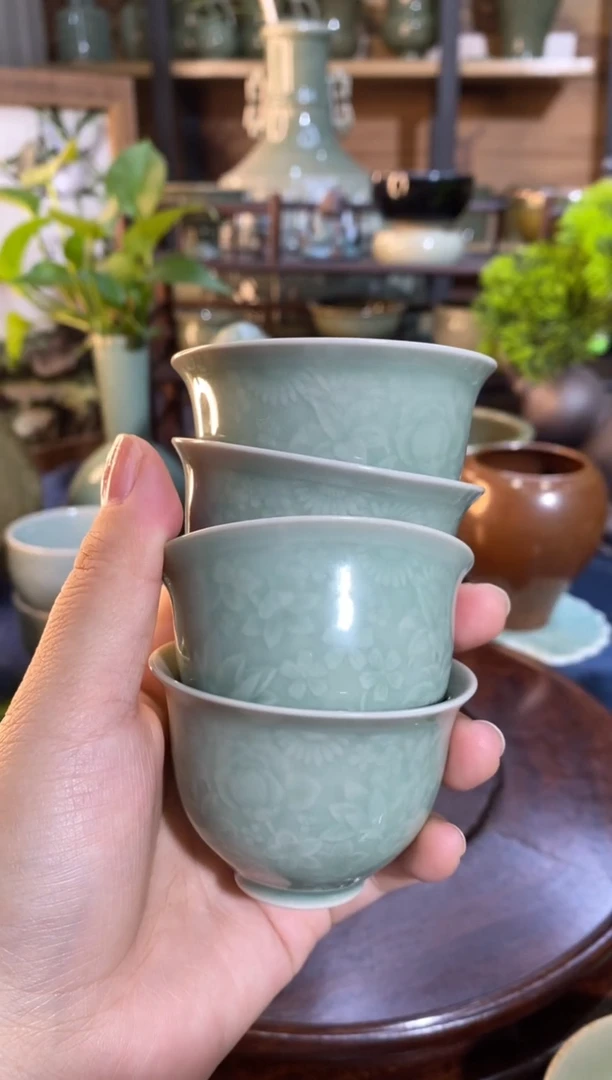 【闪购商品】100018 百花小杯 4只微瑕