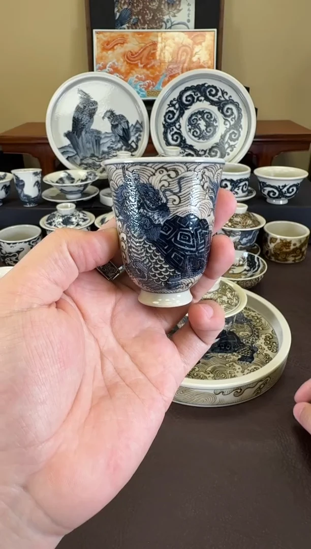 二号釉龙龟纹闻香杯