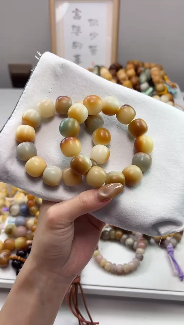 手串菩提根/象牙果沐a19敦煌问天干磨桶珠16*18mm手串