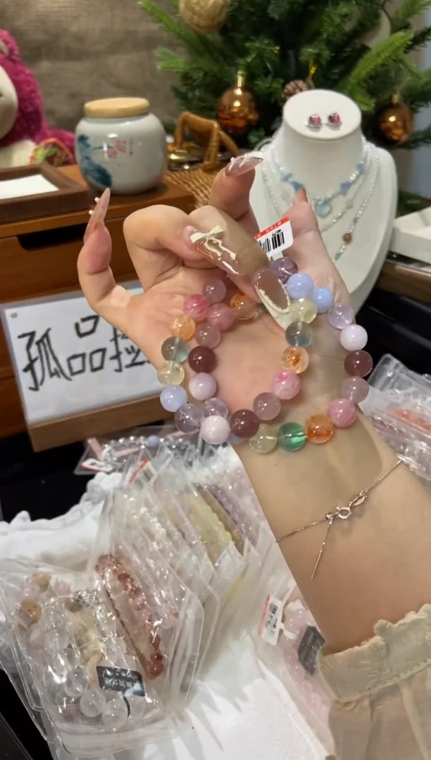 水晶手串未镶嵌孤品捡漏均匀瑕疵介意勿拍