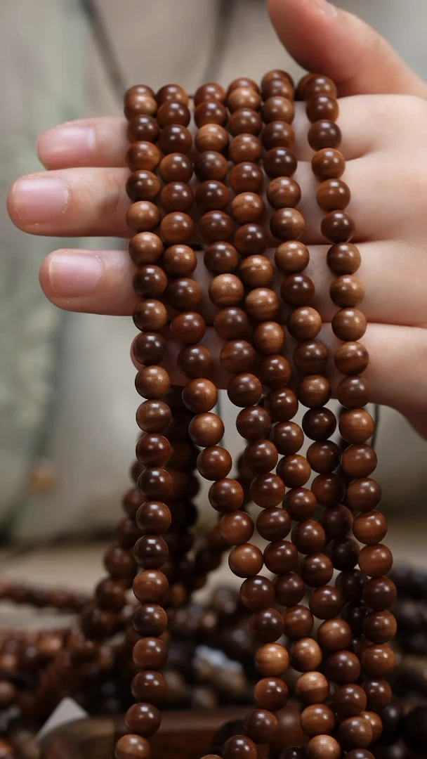 檀香木手串/手链老山檀香0.8圆珠多圈108颗四刨料