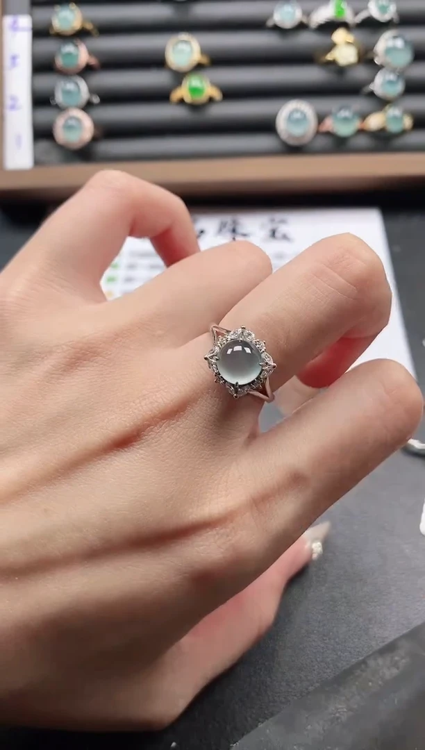 银S925镶嵌戒指翡翠51151