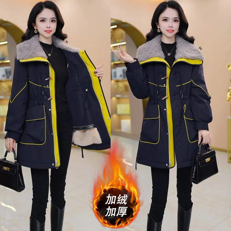 【加绒加厚】派克服气质时尚大气减龄收腰显瘦派克服M-4XL-28653