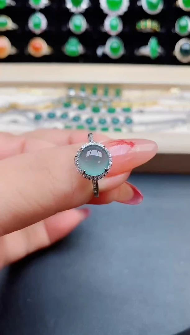 【闪购商品】翡翠戒指银S925镶嵌32131