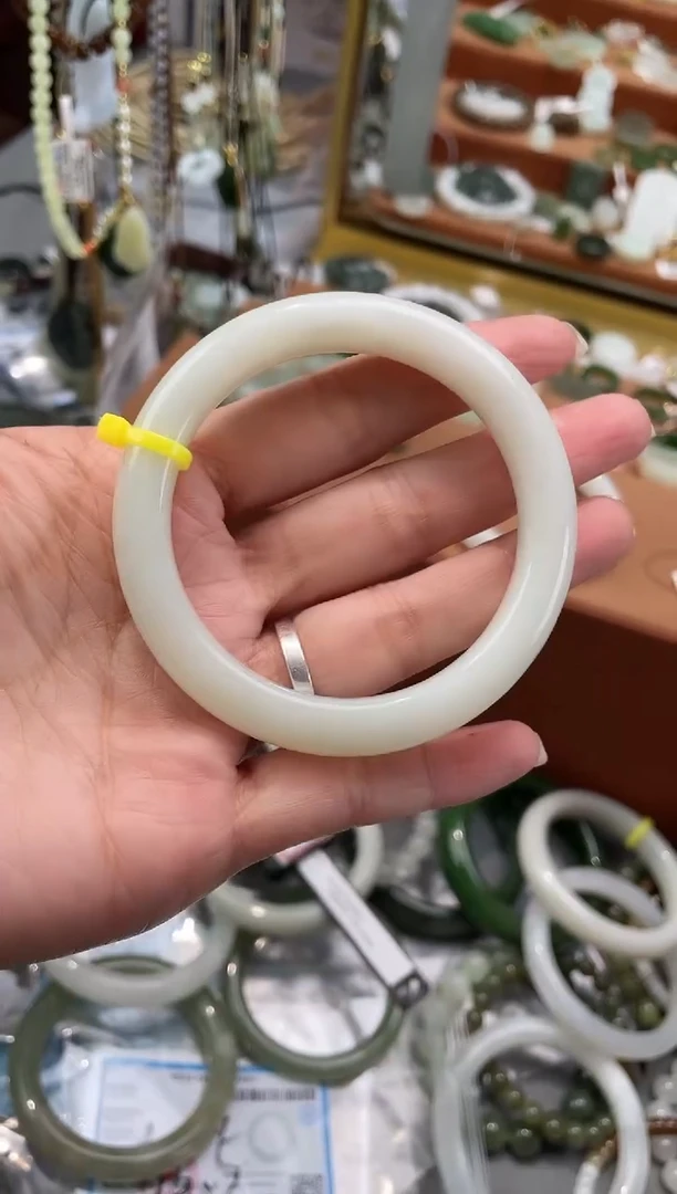 未镶嵌手镯和田玉杜*和田玉青海料手镯56mm