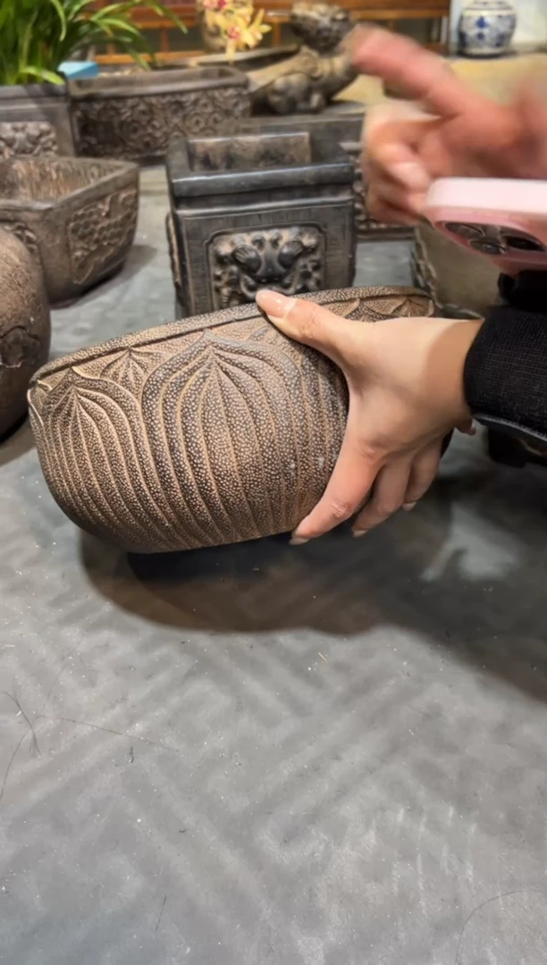 陶土【火山泥】莲韵盆