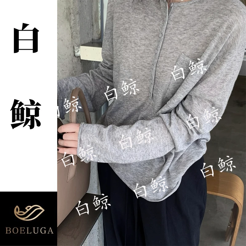 【白鲸】秋季圆领长袖套头时尚百搭宽松休闲2646