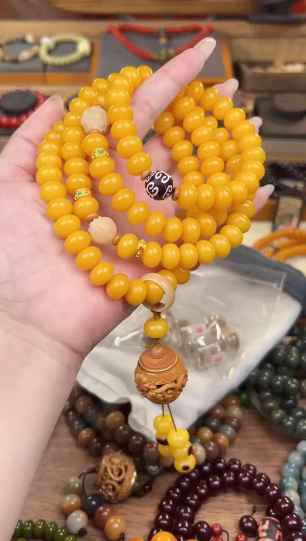 【闪购商品】菩提根/象牙果手串黄菩提香囊108颗+3香
