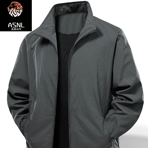 秋季男士户外速干夹克工装大码休闲防风透气运动登山百搭休闲外套