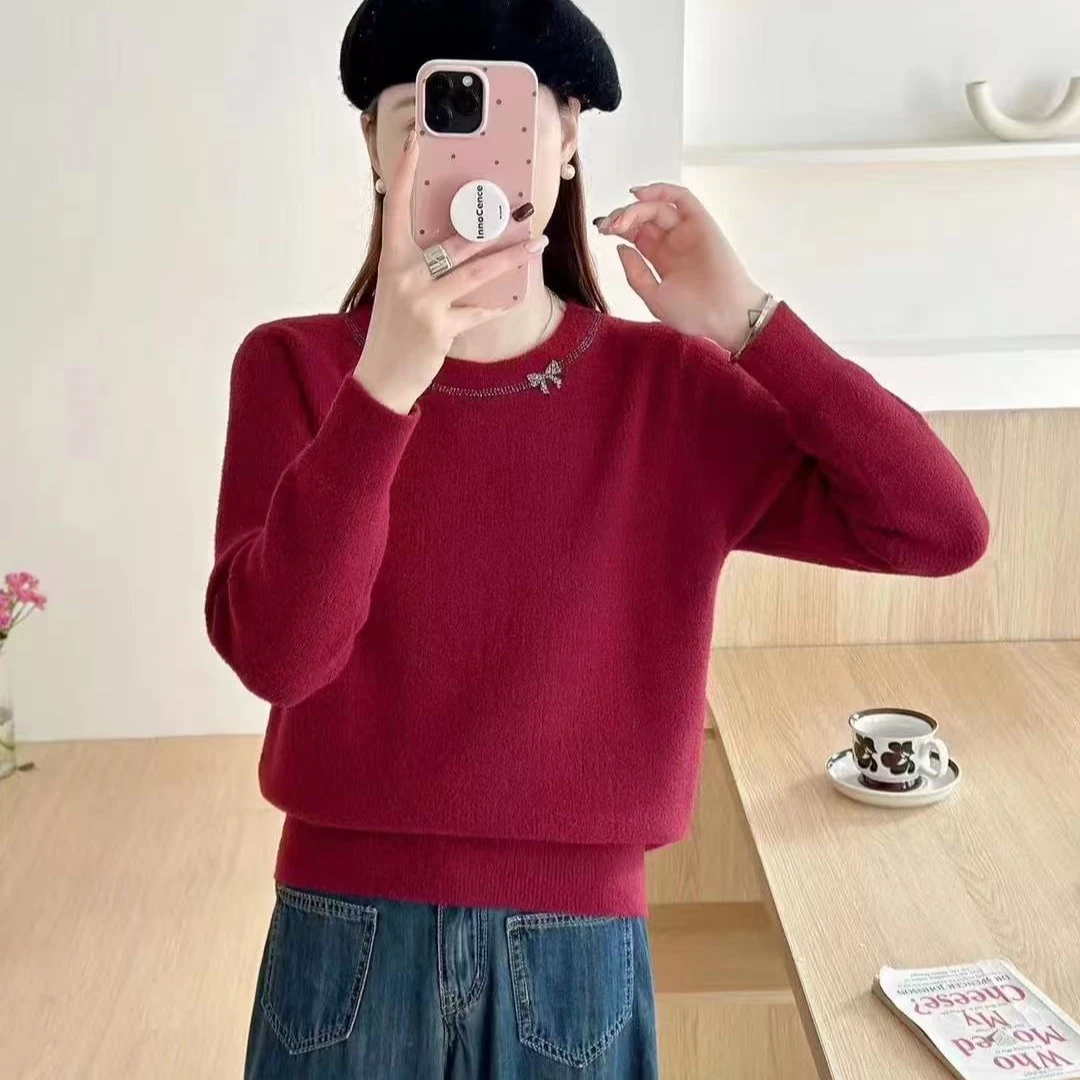 小鑫肝@现货浮力重工缝钻小装饰简宁休闲百搭毛衣 8316