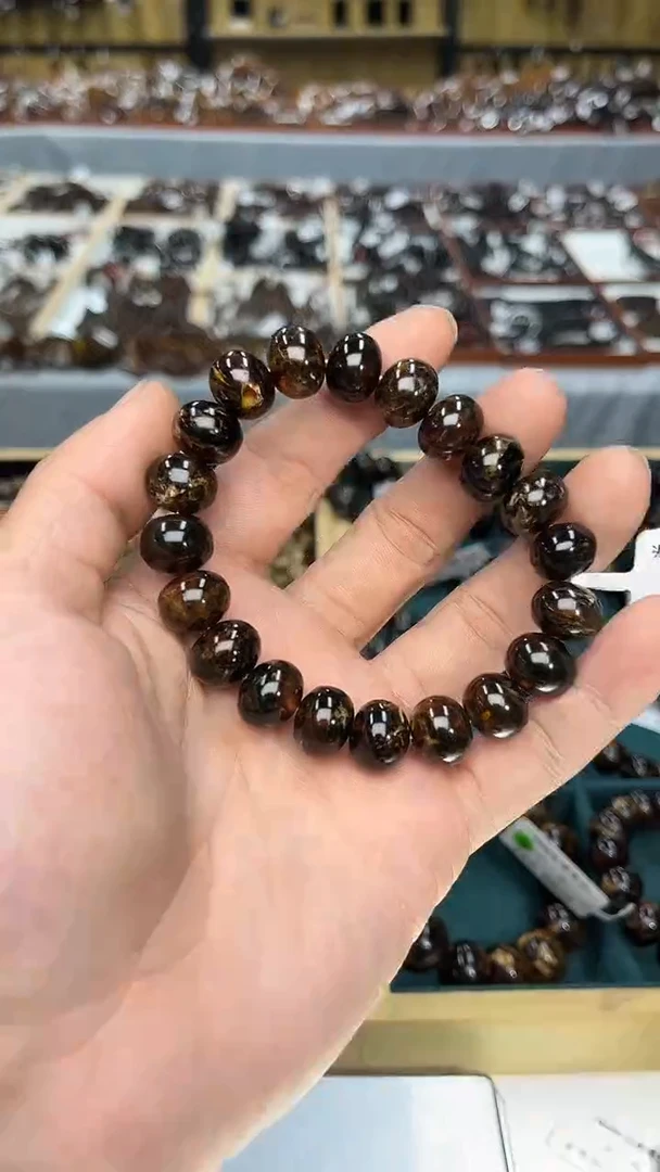 裸石琥珀未镶嵌 抚顺琥珀12+黑花多样性发其一