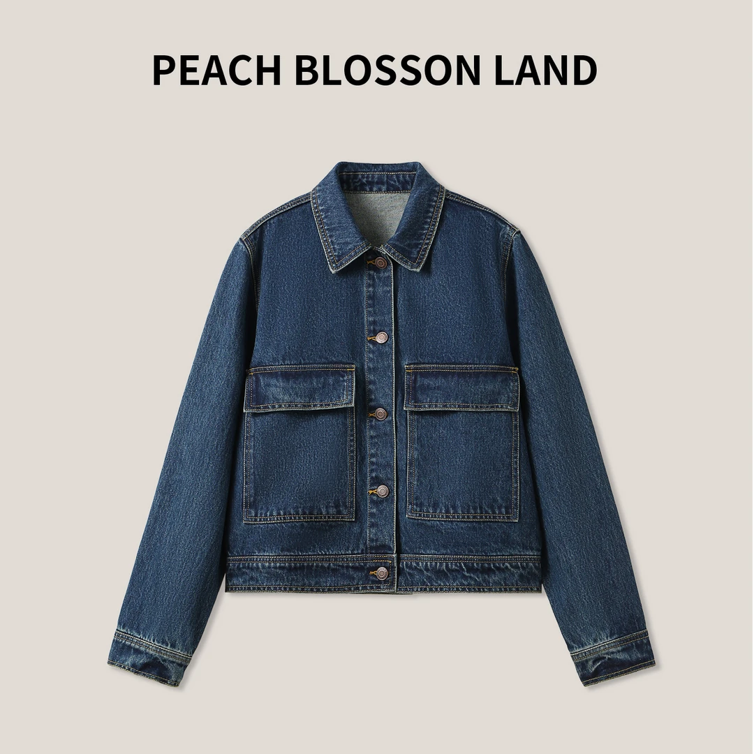 【海贝】女式大口袋纯色休闲牛仔外套 长袖上衣GDNZ104