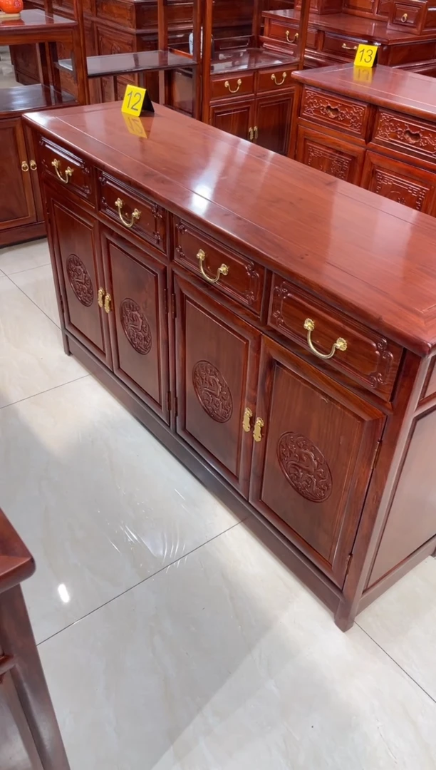 花梨木类储物柜刺猬餐边柜138*40*80四门四抽