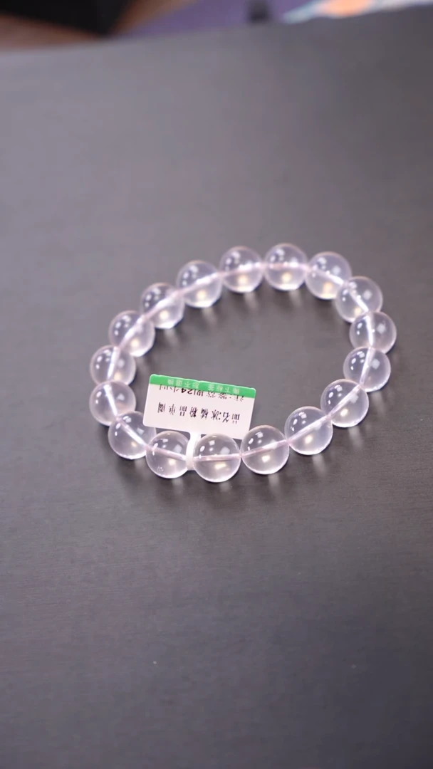 【闪购商品】水晶单圈未镶嵌Q059冰橘粉晶单圈12mm