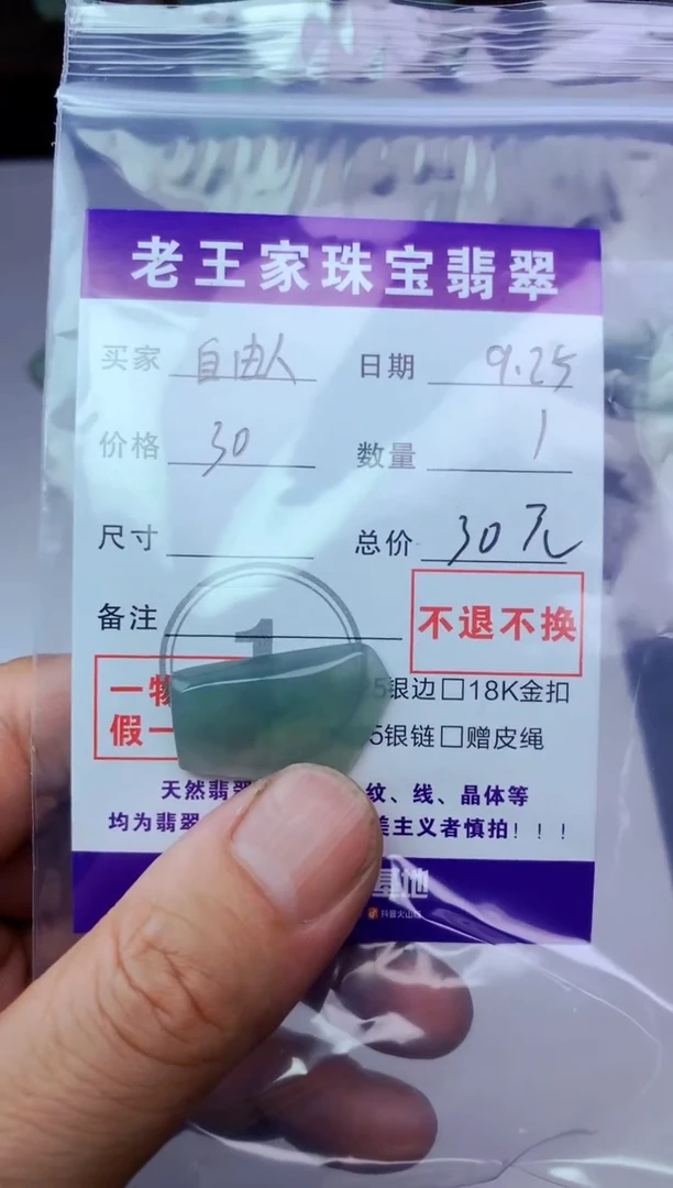 颈饰未镶嵌翡翠自*人料子