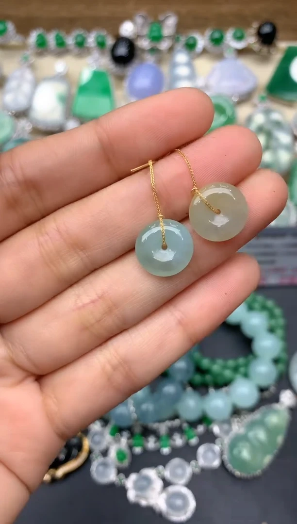 【闪购商品】翡翠耳饰18K金镶嵌59-中国好珍宝