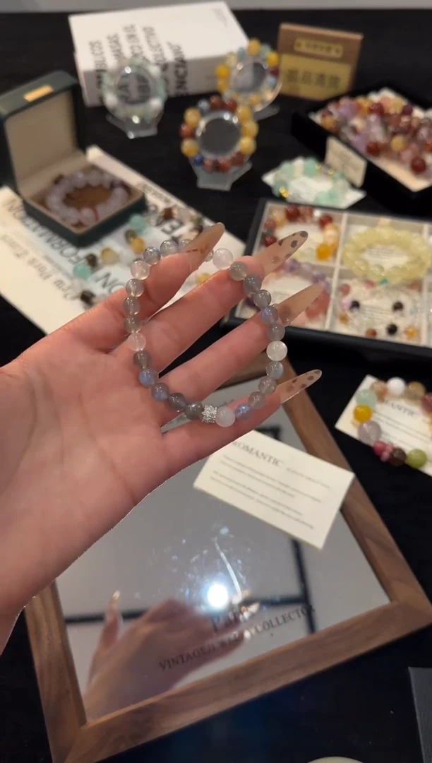 未镶嵌手链水晶灰月光f1224