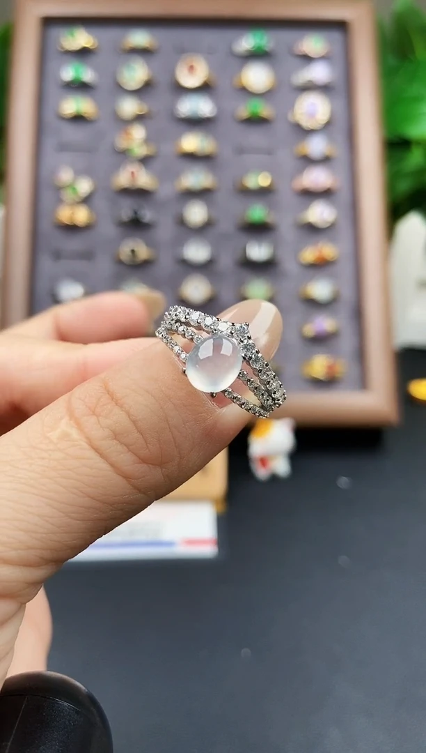 银S925镶嵌戒指翡翠21