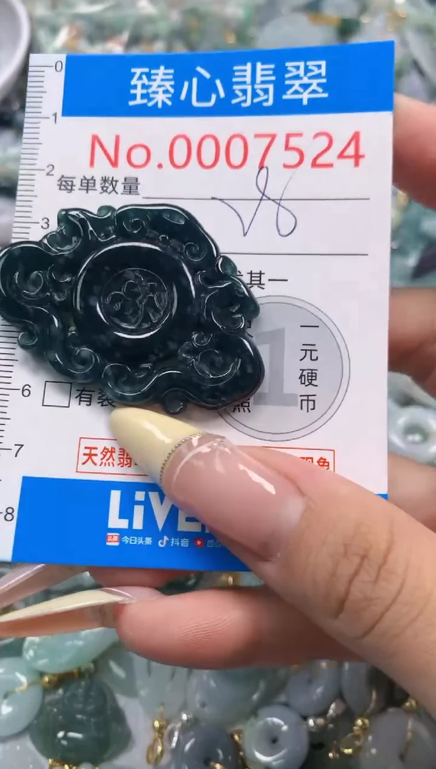 翡翠未镶嵌颈饰含绳0007524