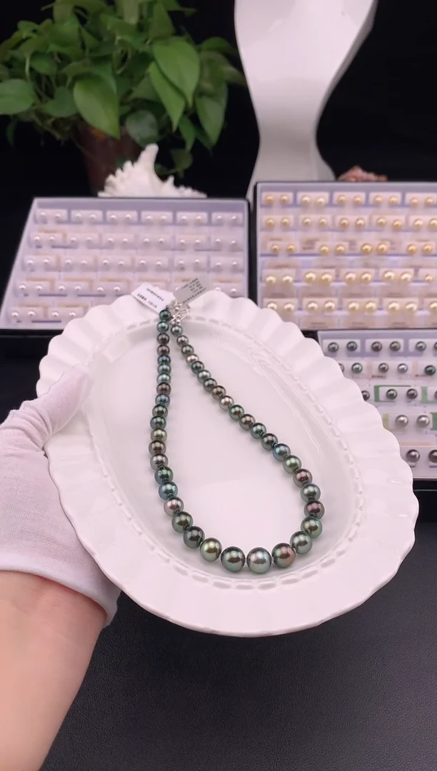 银S925镶嵌颈饰海水珍珠大溪地海水珍珠项链