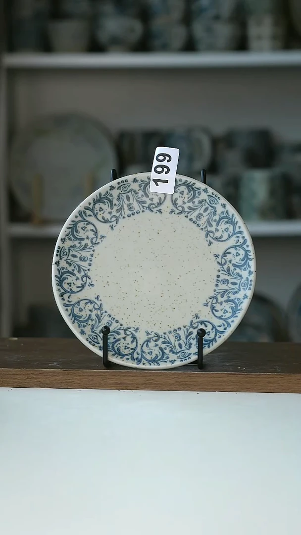 久*.199微瑕青花鸢尾花甜品碟16cm@4-2@
