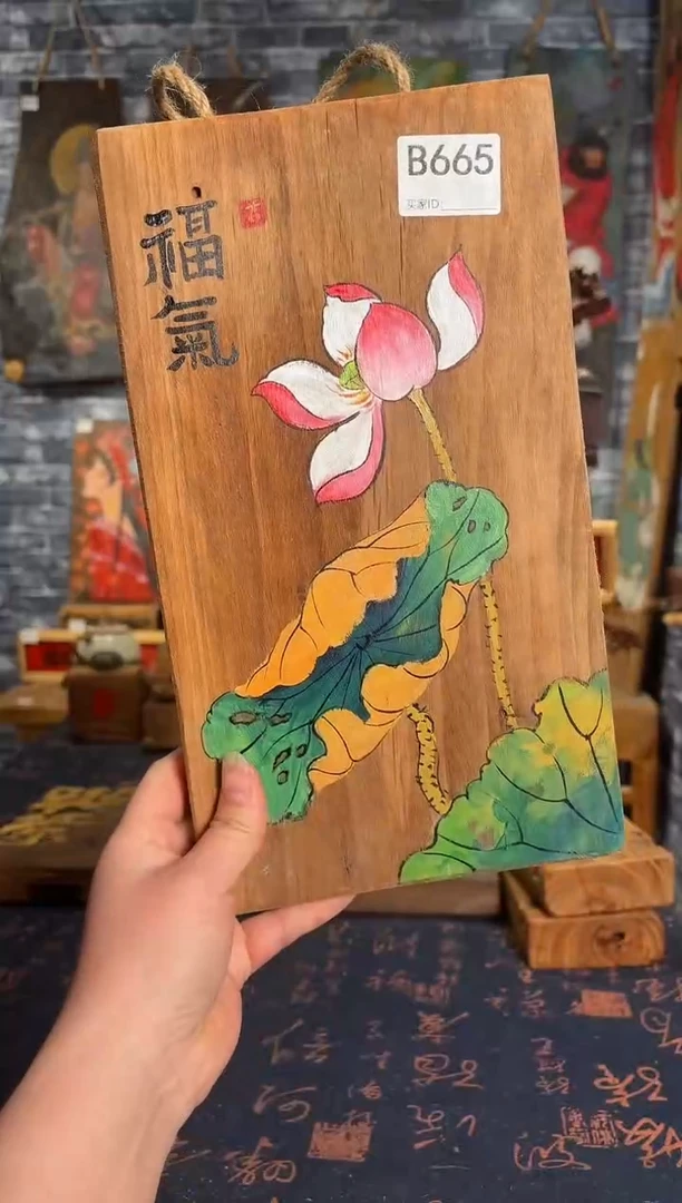 风化老门板丙烯画