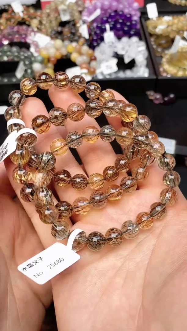【闪购商品】水晶手串未镶嵌30 黑金超 9mm 多样性发其一