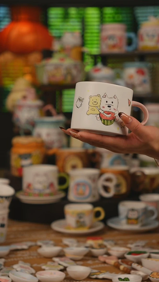 陶瓷无盖款景德镇高温釉下彩纯手绘创意瓷