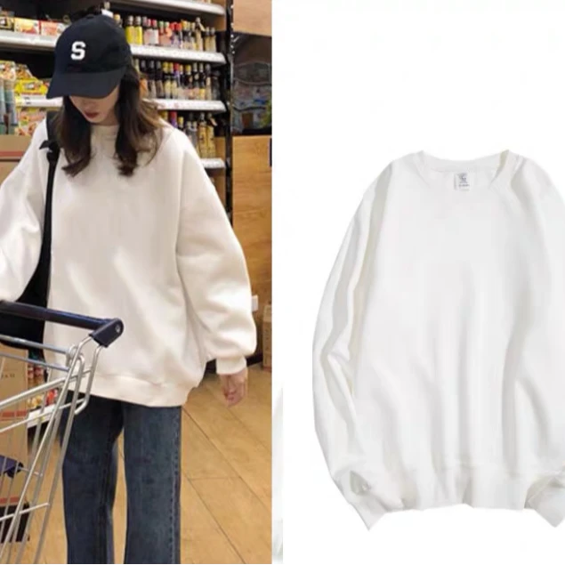 【影姐宠粉】正品加绒加厚圆领百搭卫衣保暖12188