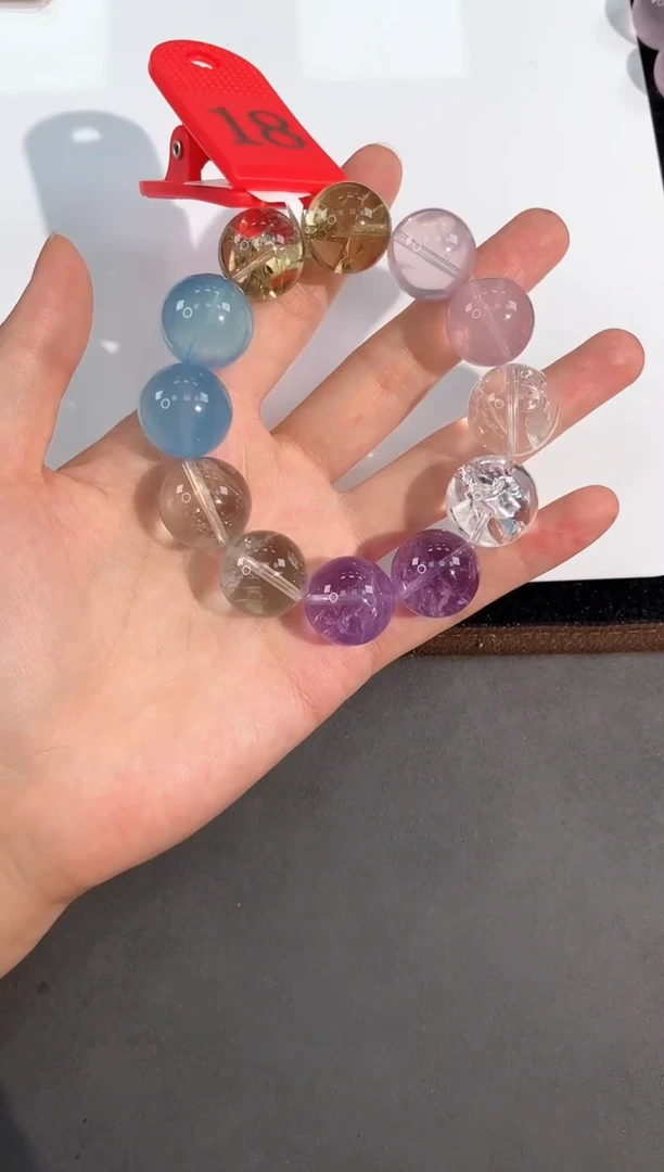 水晶手链未镶嵌18号原创多宝单圈18mm