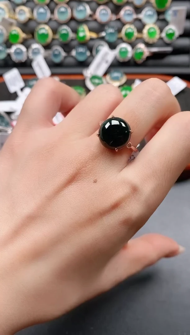 银S925镶嵌戒指翡翠111