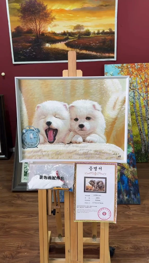 油画【原创·保真·带证书】朝鲜画家纯手绘油画--顺丰包邮--