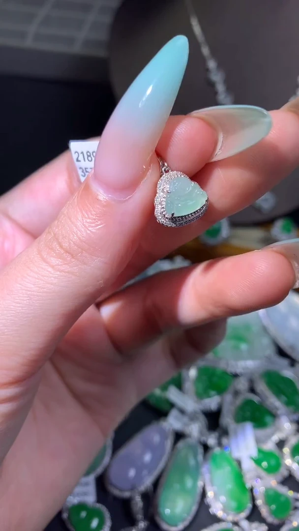 吊坠(不含链)18K金镶嵌翡翠吊坠