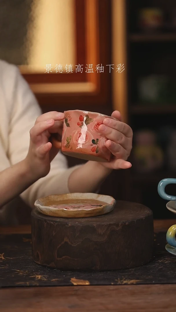 陶瓷景德镇高温釉下手绘陶瓷@L005@