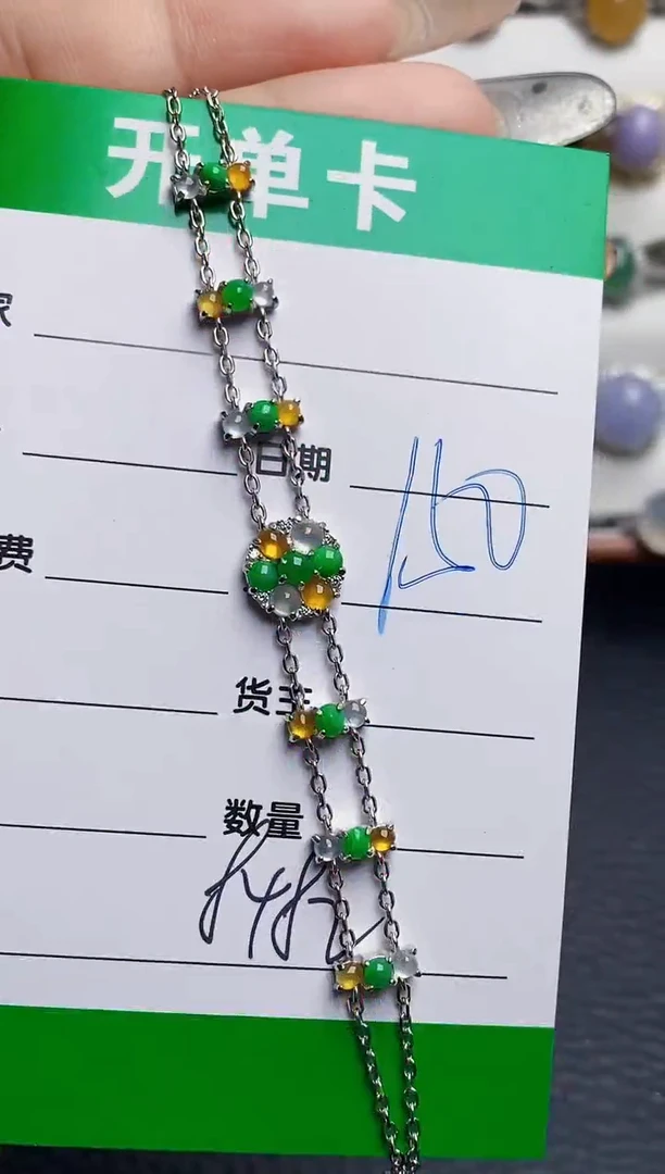 银S925镶嵌戒指翡翠8482