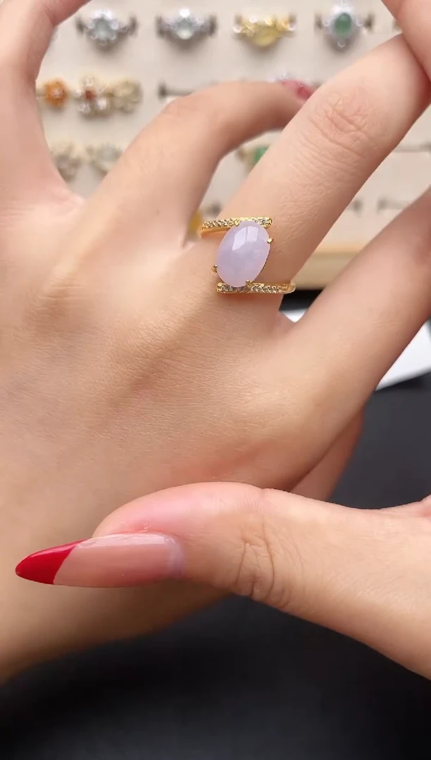 【闪购商品】翡翠戒指银S925镶嵌一物一证一礼盒