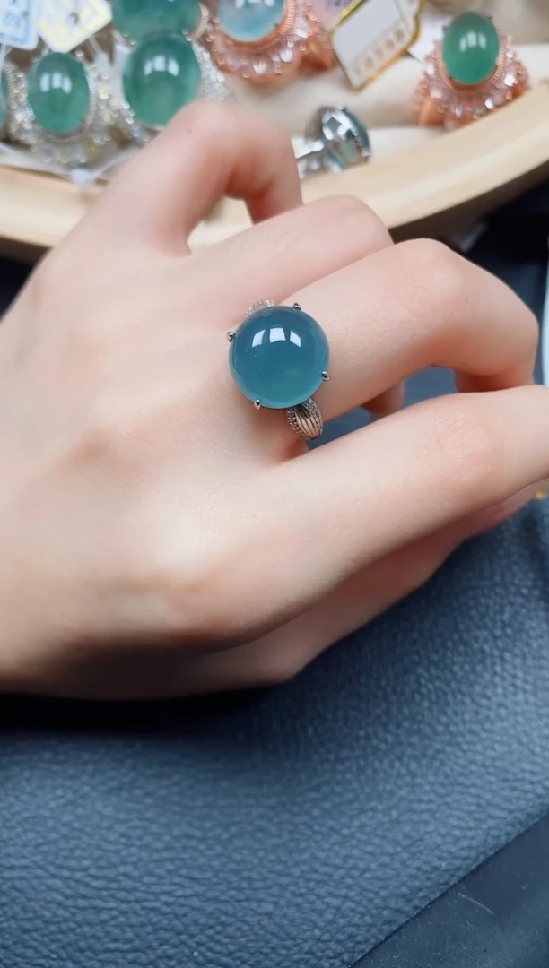 【闪购商品】翡翠戒指银S925镶嵌翡翠