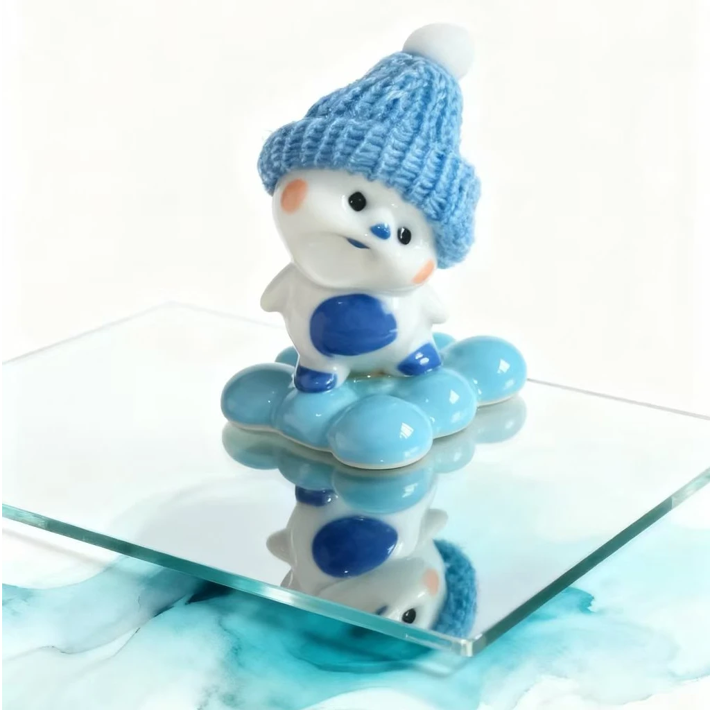 景德镇陶瓷转转摆件手作小海狸可爱卡通车载解压送礼有趣手工创意