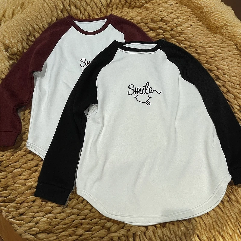 【公主屋】拼接袖加绒T恤579